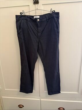 Current/Elliott Navy Straight-Leg Cotton Chinos